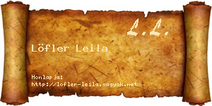 Löfler Leila névjegykártya
